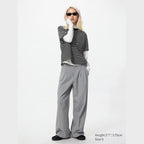 UNIQLO Smart Pleated Wide Trousers - 04 GREY