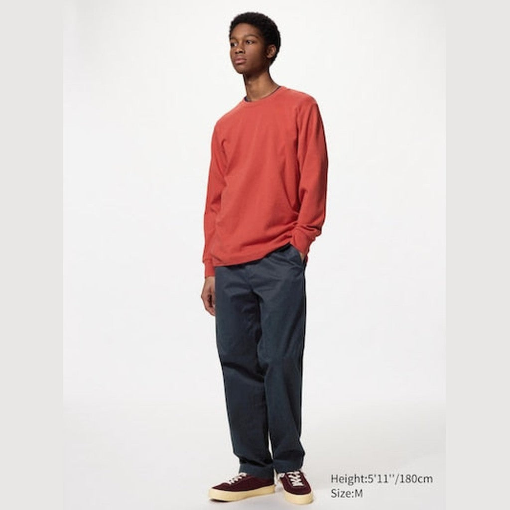 UNIQLO Soft Brushed Crew Neck T-Shirt (Long Sleeve) - 56 OLIVE