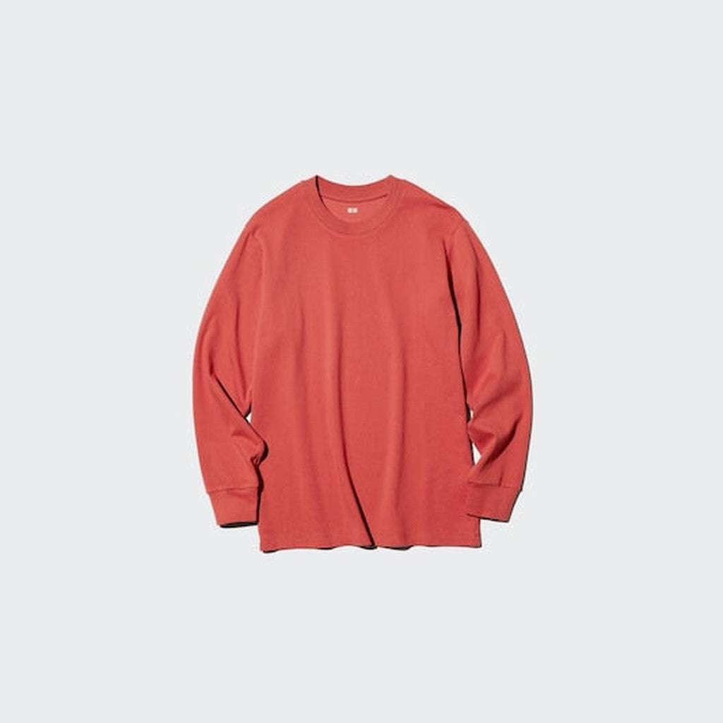 UNIQLO Soft Brushed Crew Neck T-Shirt (Long Sleeve) - 56 OLIVE