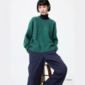 UNIQLO Soufflé Yarn Crew Neck Jumper - 54 GREEN