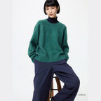 UNIQLO Soufflé Yarn Crew Neck Jumper - 54 GREEN