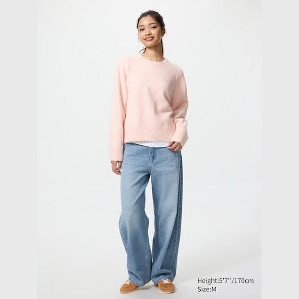 UNIQLO Soufflé Yarn Crew Neck Jumper - 54 GREEN