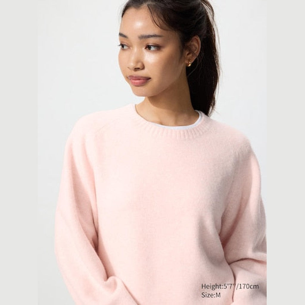 UNIQLO Soufflé Yarn Crew Neck Jumper - 54 GREEN