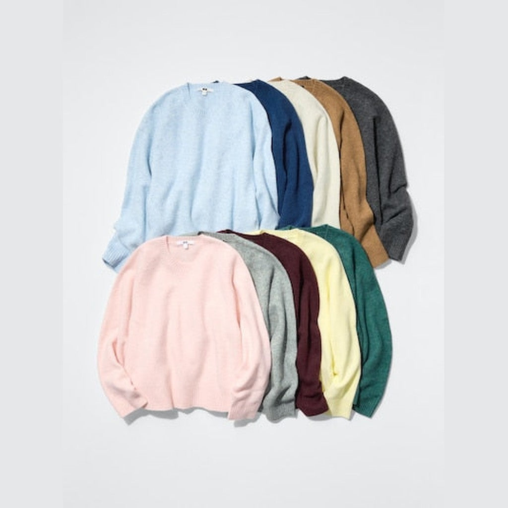 UNIQLO Soufflé Yarn Crew Neck Jumper - 54 GREEN