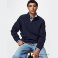 UNIQLO Soufflé Yarn Half-Zip Jumper - 69 NAVY
