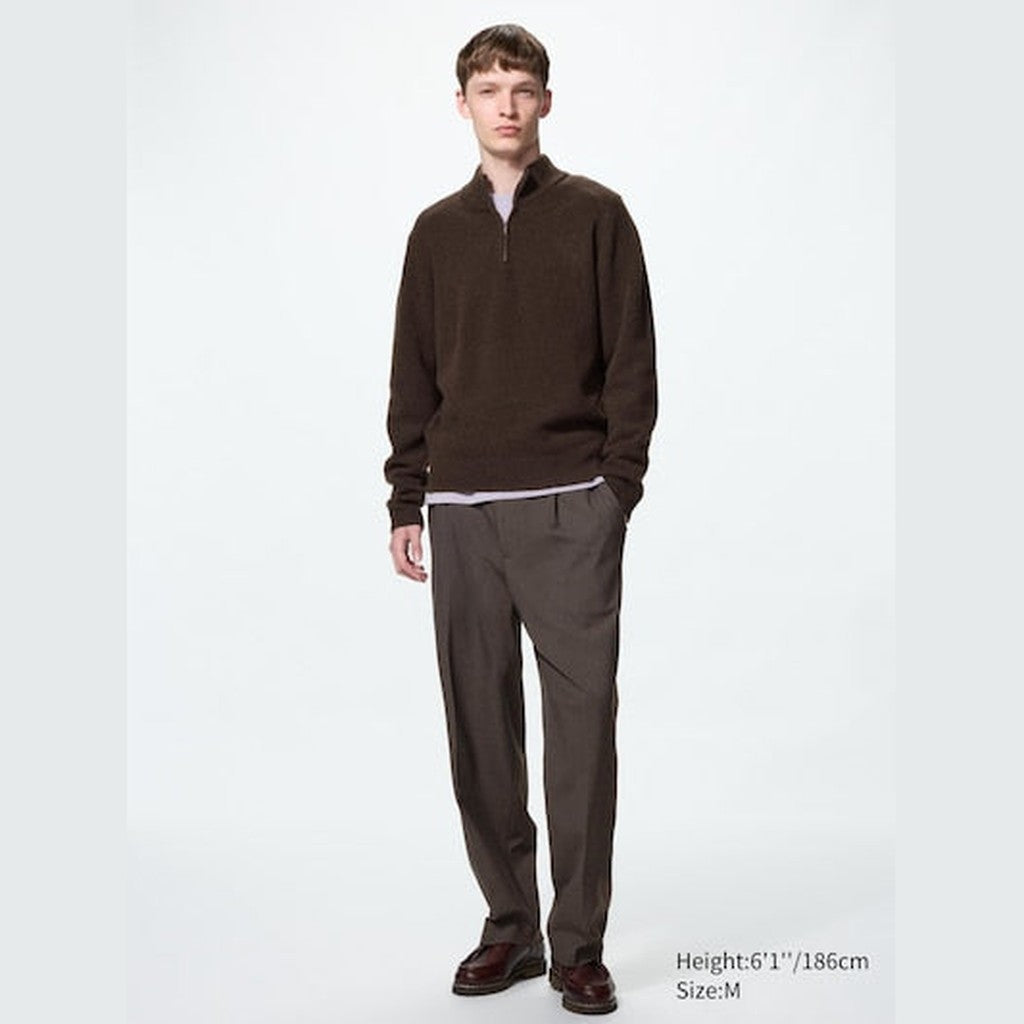 UNIQLO Soufflé Yarn Half-Zip Jumper - 69 NAVY