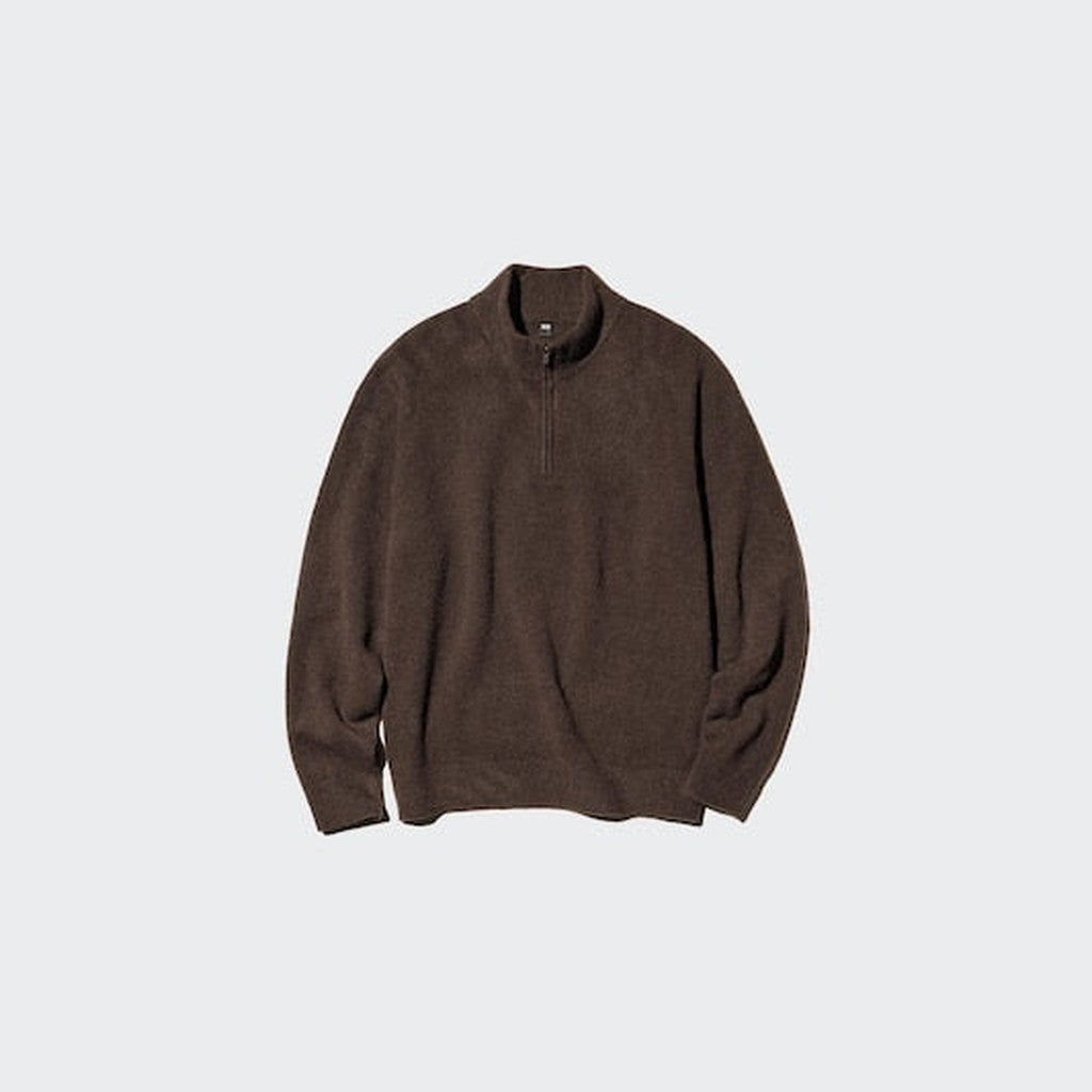 UNIQLO Soufflé Yarn Half-Zip Jumper - 69 NAVY