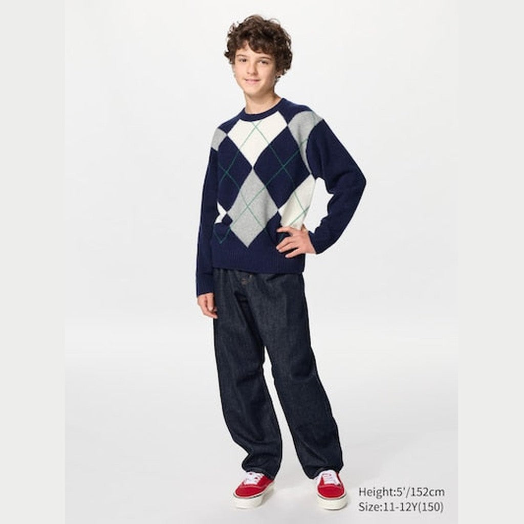 UNIQLO Soufflé Yarn Jumper (Argyle) - 10 PINK