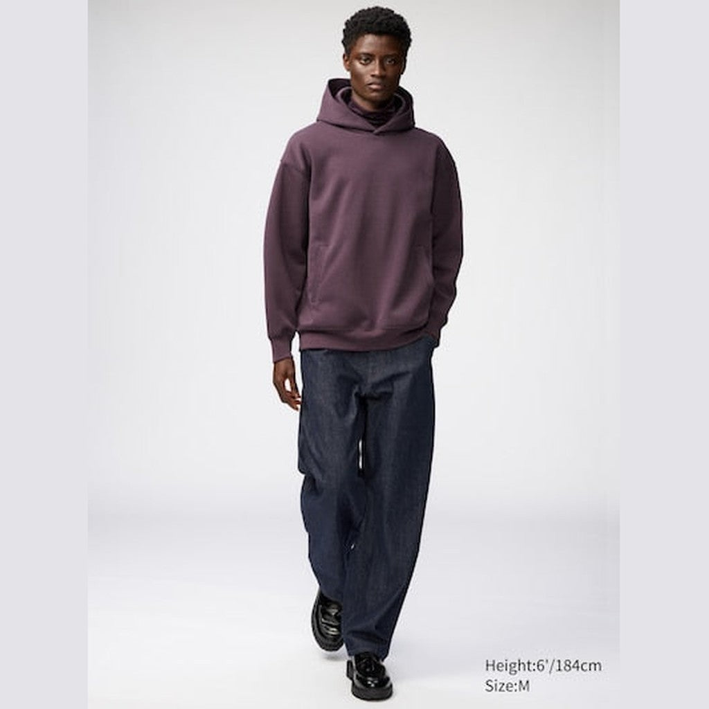 UNIQLO Sweat Oversized Pullover Hoodie - 59 DARK GREEN