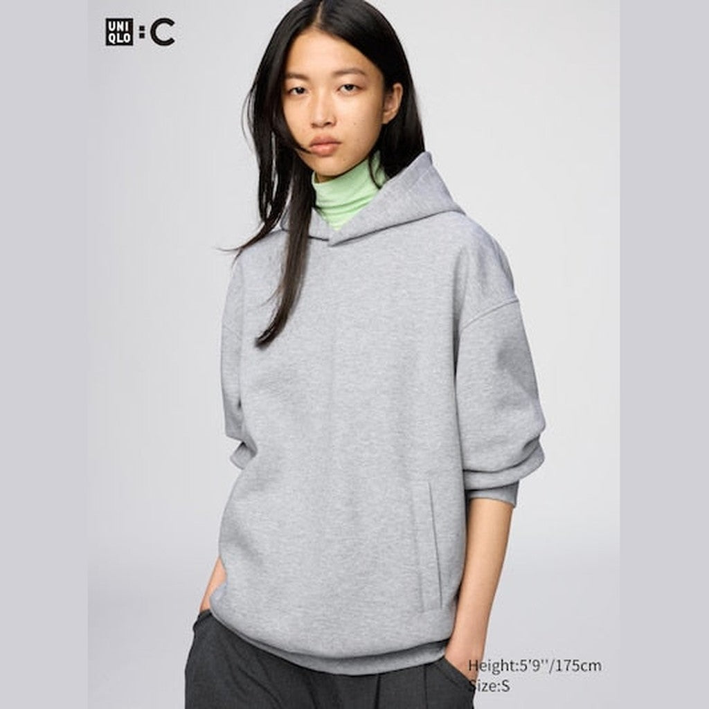 UNIQLO Sweat Oversized Pullover Hoodie - 59 DARK GREEN