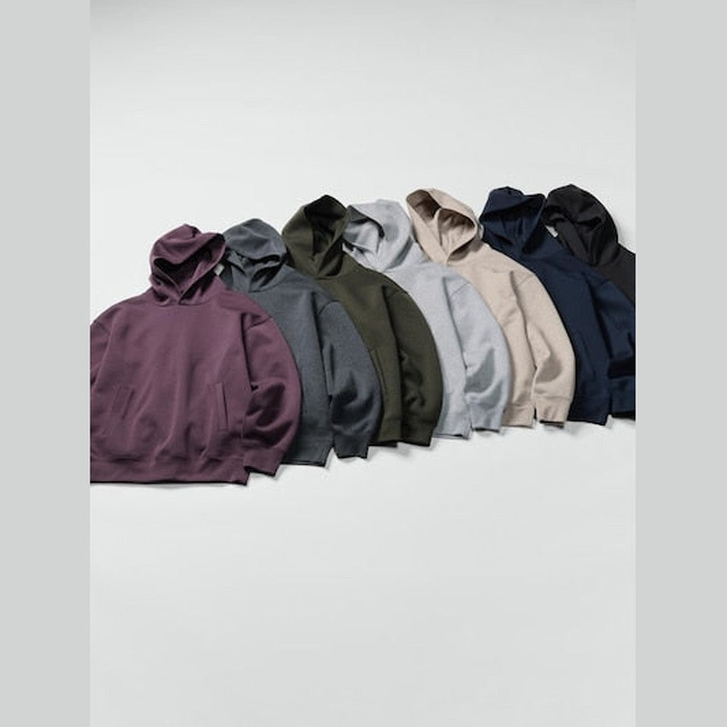 UNIQLO Sweat Oversized Pullover Hoodie - 59 DARK GREEN