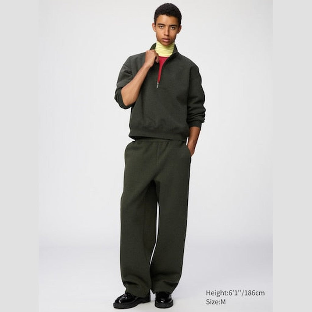UNIQLO Sweat Wide Trousers - 09 BLACK