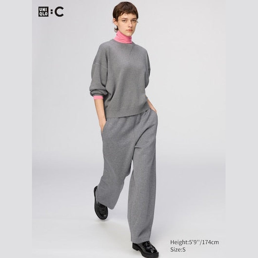 UNIQLO Sweat Wide Trousers - 09 BLACK