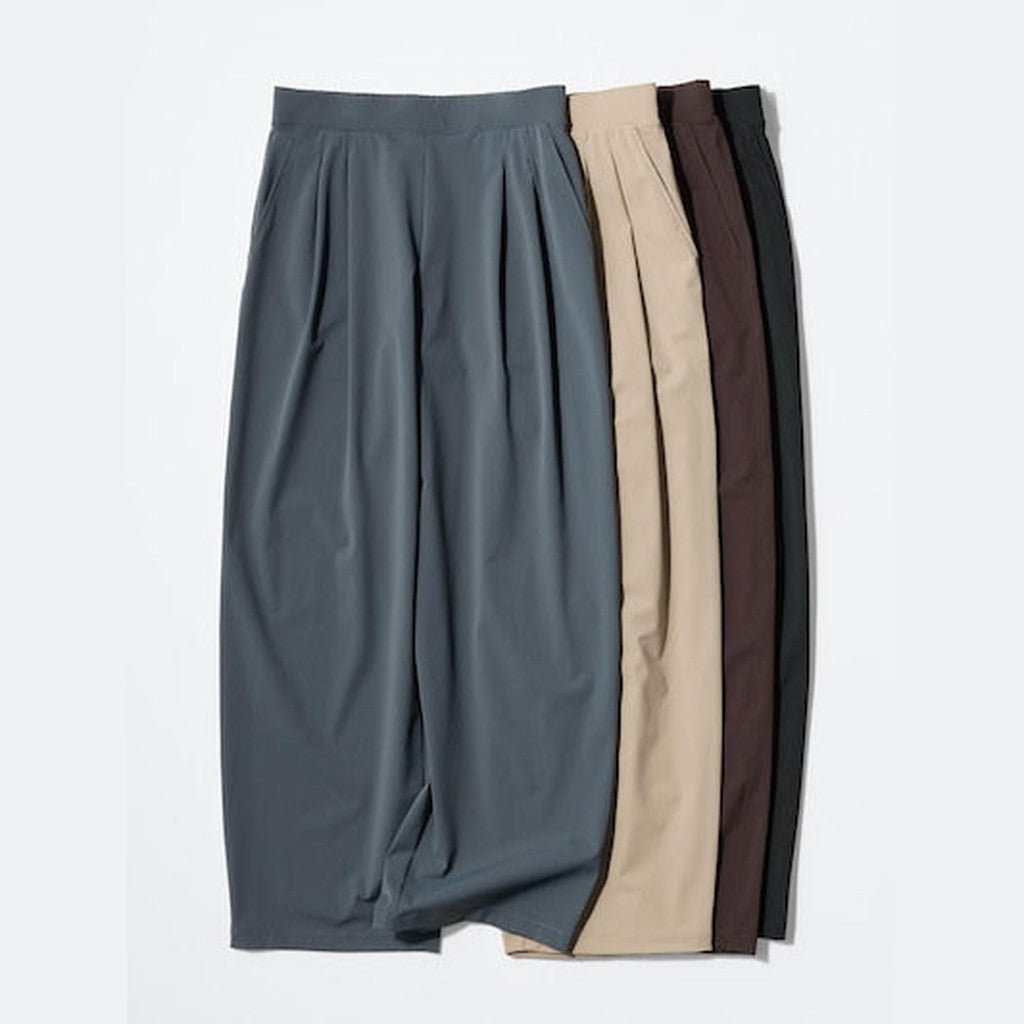 UNIQLO Ultra Stretch UV Protection Active Wide Trousers - 32 BEIGE