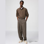 UNIQLO Unisex Pleated Wide Tapered Trousers - 05 GREY