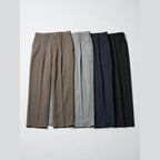 UNIQLO Unisex Pleated Wide Tapered Trousers - 05 GREY