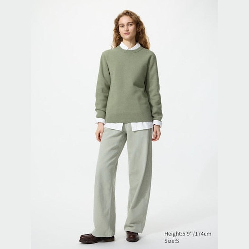 UNIQLO Washable Milano Ribbed Crew Neck Jumper - 03 GREY