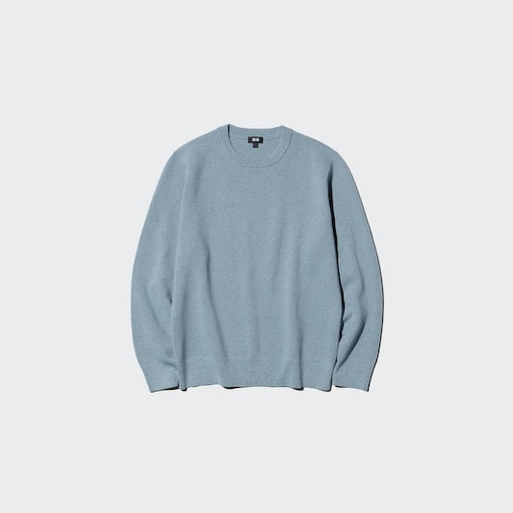 UNIQLO Washable Milano Ribbed Crew Neck Jumper - 03 GREY