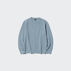 UNIQLO Washable Milano Ribbed Crew Neck Jumper - 03 GREY