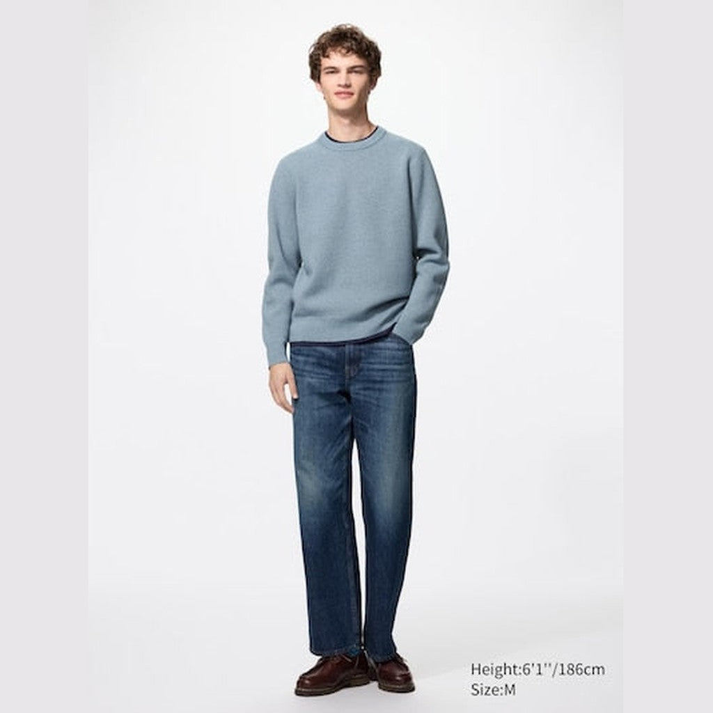 UNIQLO Washable Milano Ribbed Crew Neck Jumper - 19 WINE