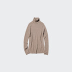 UNIQLO Women's 100% Merino Ribbed Turtleneck Jumper - 03 GREY