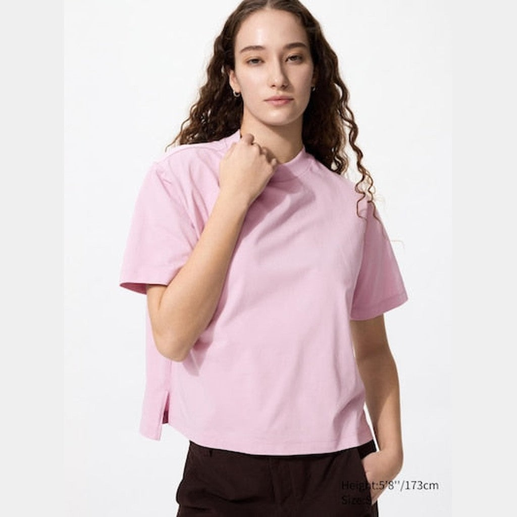 UNIQLO Women's AIRism Cotton T-Shirt - 11 PINK