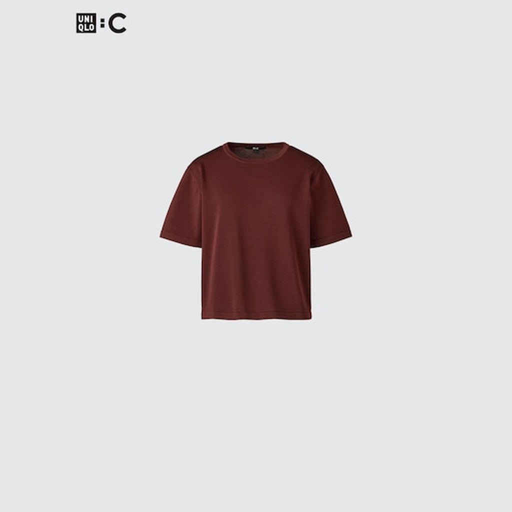 UNIQLO Women's Boxy Knit T-Shirt - 61 BLUE