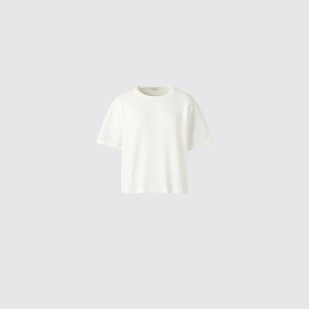 UNIQLO Women's Boxy Knit T-Shirt - 61 BLUE