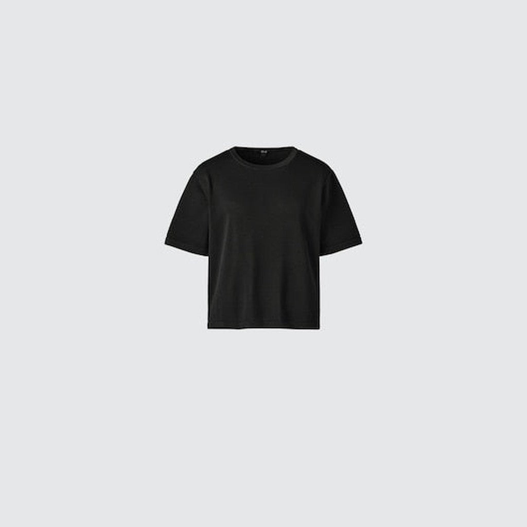UNIQLO Women's Boxy Knit T-Shirt - 61 BLUE