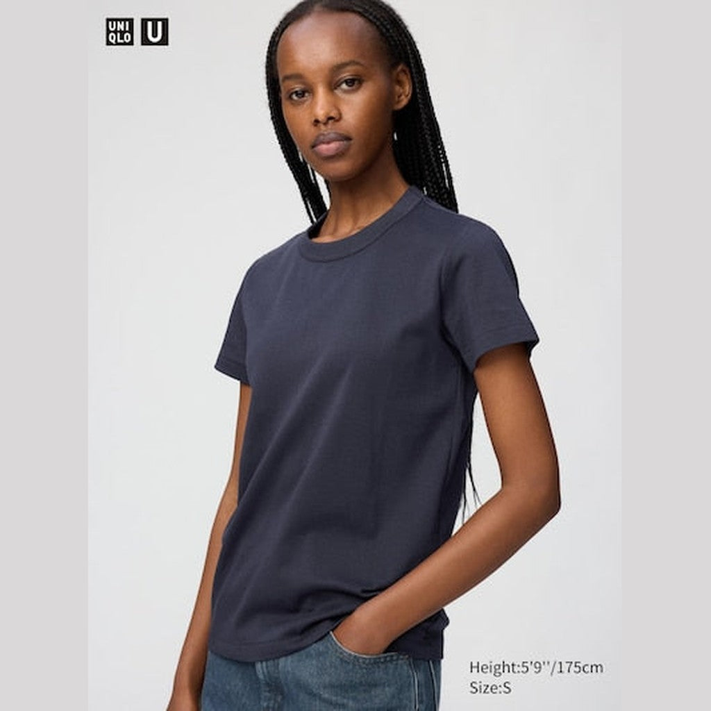 UNIQLO Women's Crew Neck T-Shirt - 69 NAVY