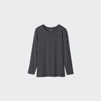 UNIQLO Women's HEATTECH Crew Neck T-Shirt (Long Sleeve) - 00 WHITE