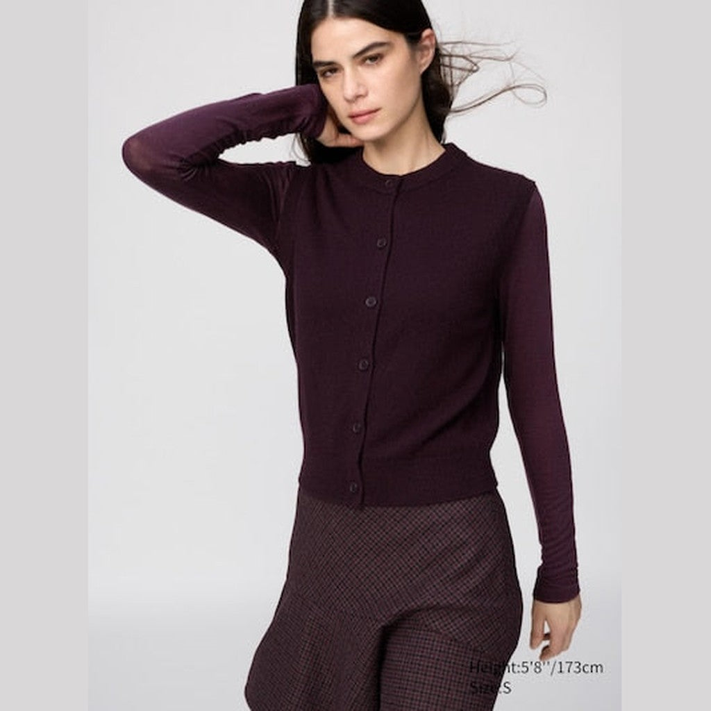 UNIQLO Women's HEATTECH Extra Warm Cashmere Blend Crew Neck T-Shirt - 30 NATURAL