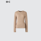 UNIQLO Women's HEATTECH Extra Warm Cashmere Blend Crew Neck T-Shirt - 30 NATURAL