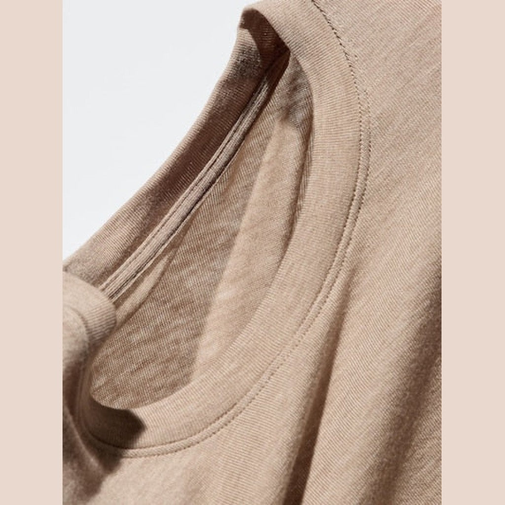 UNIQLO Women's HEATTECH Extra Warm Cashmere Blend Crew Neck T-Shirt - 69 NAVY