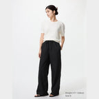 UNIQLO Women's Linen Blend Easy Trousers - 09 BLACK