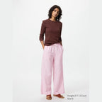 UNIQLO Women's Linen Blend Easy Trousers - 11 PINK
