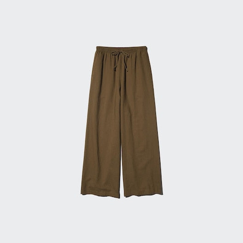 UNIQLO Women's Linen Blend Easy Trousers - 50 LIGHT GREEN