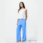 UNIQLO Women's Linen Blend Easy Trousers - 65 BLUE