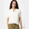UNIQLO Women's Polo Jumper (Short Sleeve) - 01 OFF WHITE