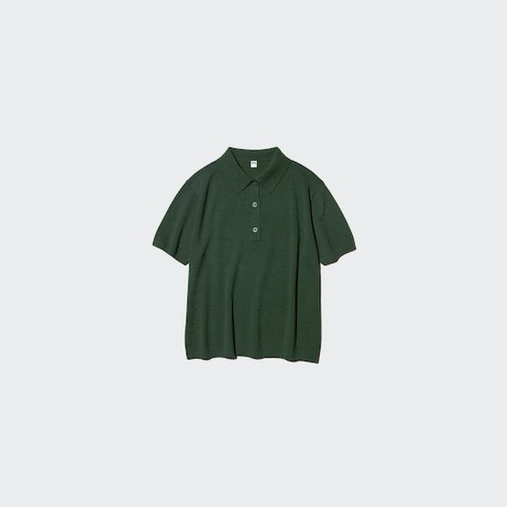 UNIQLO Women's Polo Jumper (Short Sleeve) - 01 OFF WHITE