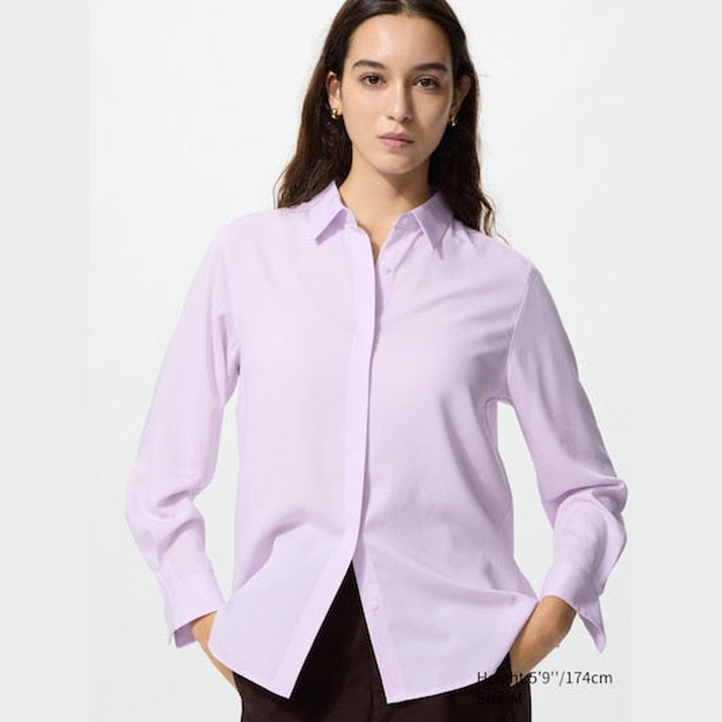 UNIQLO Women's Rayon Blouse - 71 PURPLE