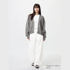 UNIQLO Women's Smooth Cotton V Neck Cardigan - 14 RED