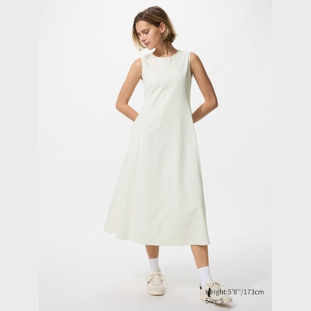 UNIQLO Women's Ultra Stretch AIRism Dress (Sleeveless) - 01 OFF WHITE