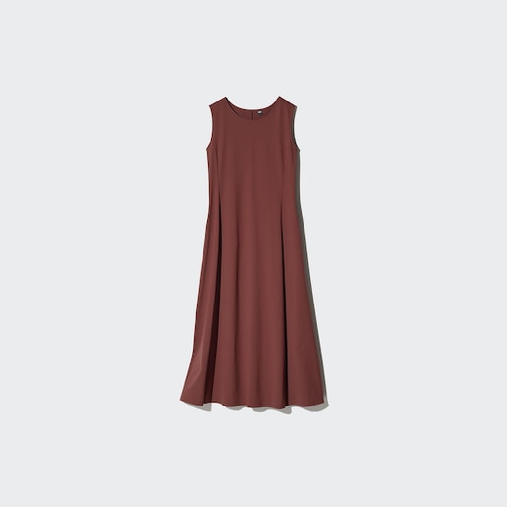 UNIQLO Women's Ultra Stretch AIRism Dress (Sleeveless) - 38 DARK BROWN