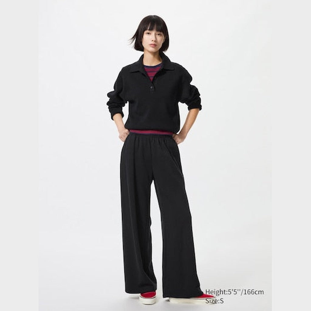 UNIQLO Women's Wide Sweat Trousers - 09 BLACK