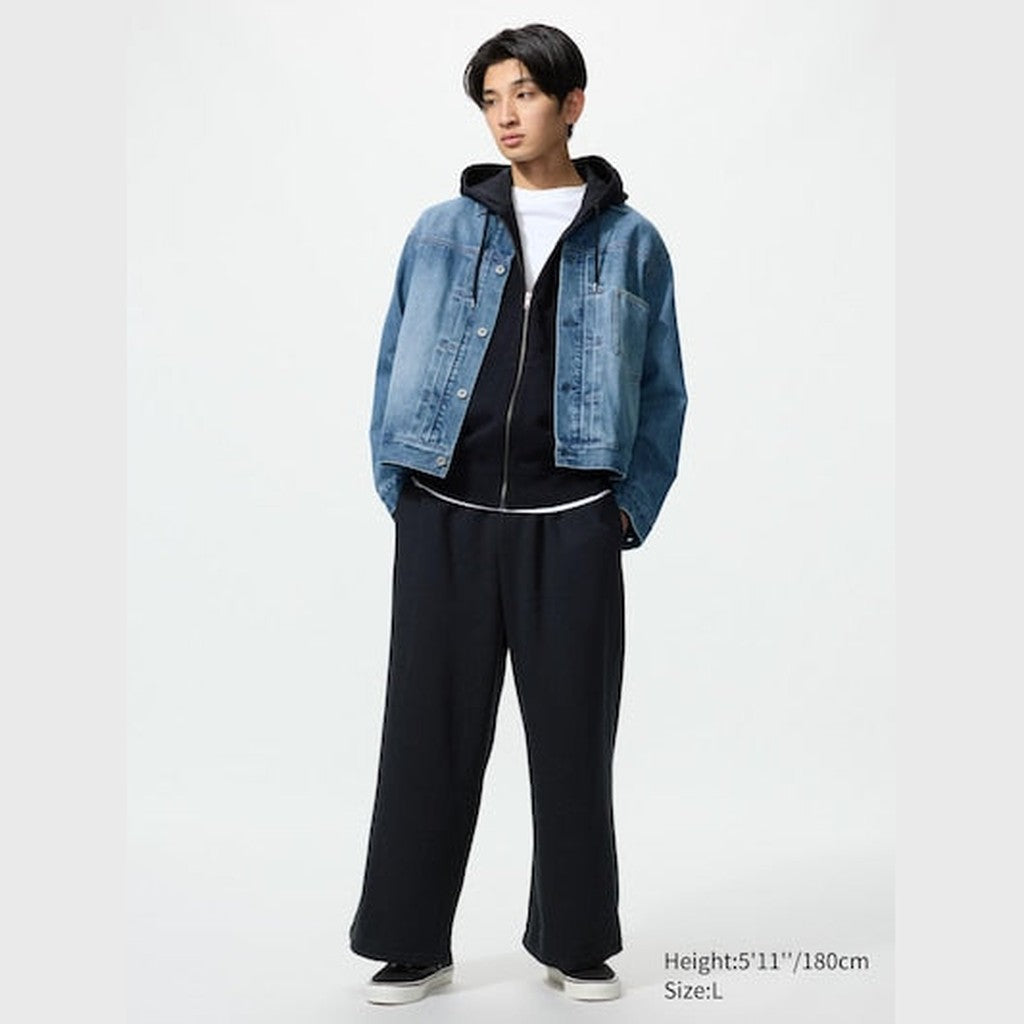 UNIQLO Women's Wide Sweat Trousers - 09 BLACK