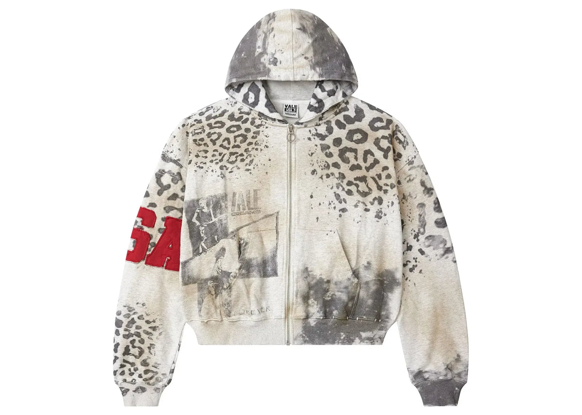 Vale Forever Cheetah Zip Up Grey